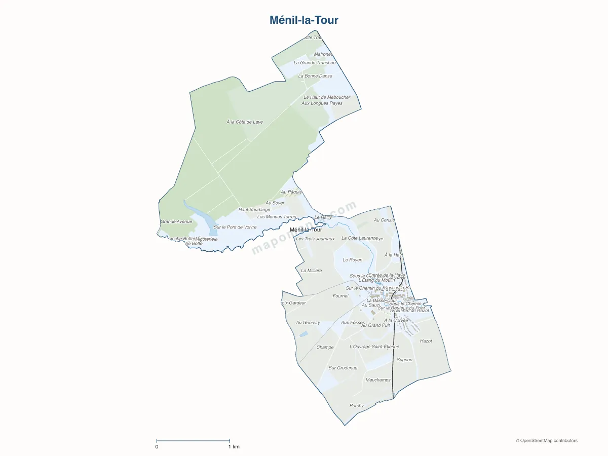 Carte de Ménil-la-Tour à personnaliser