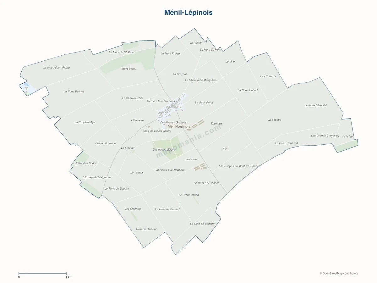 Carte de Ménil-Lépinois à personnaliser