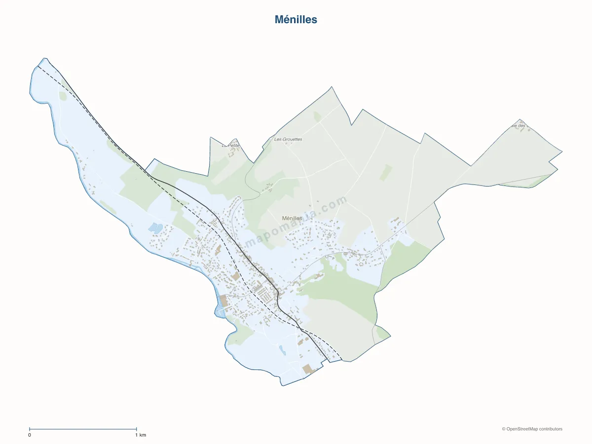 Carte de Ménilles à personnaliser