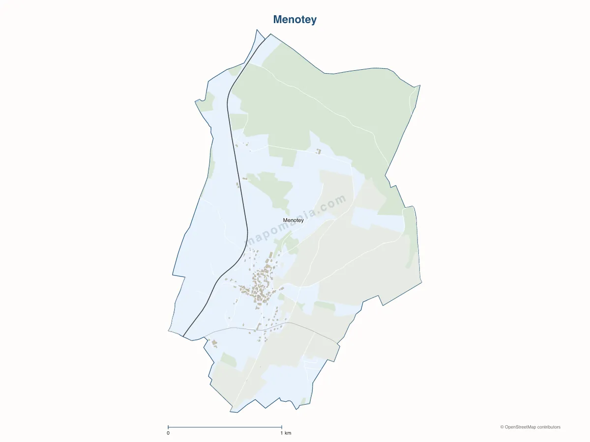 Carte de Menotey à personnaliser
