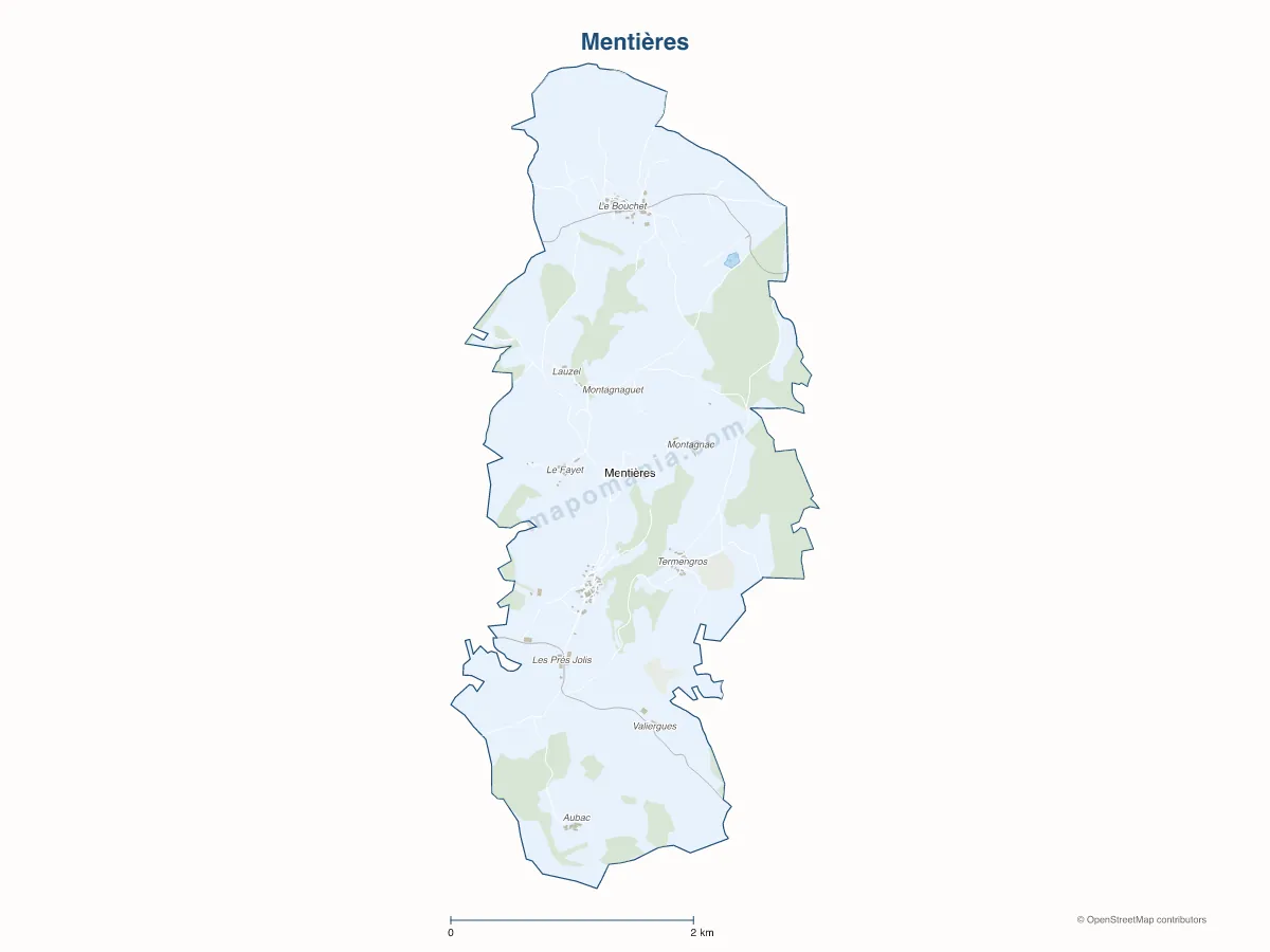 Carte de Mentières à personnaliser