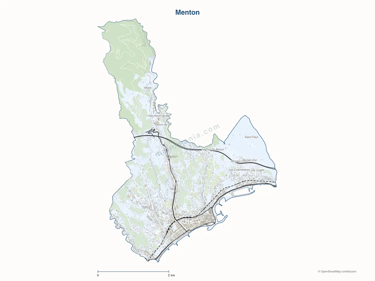 Carte de Menton à personnaliser
