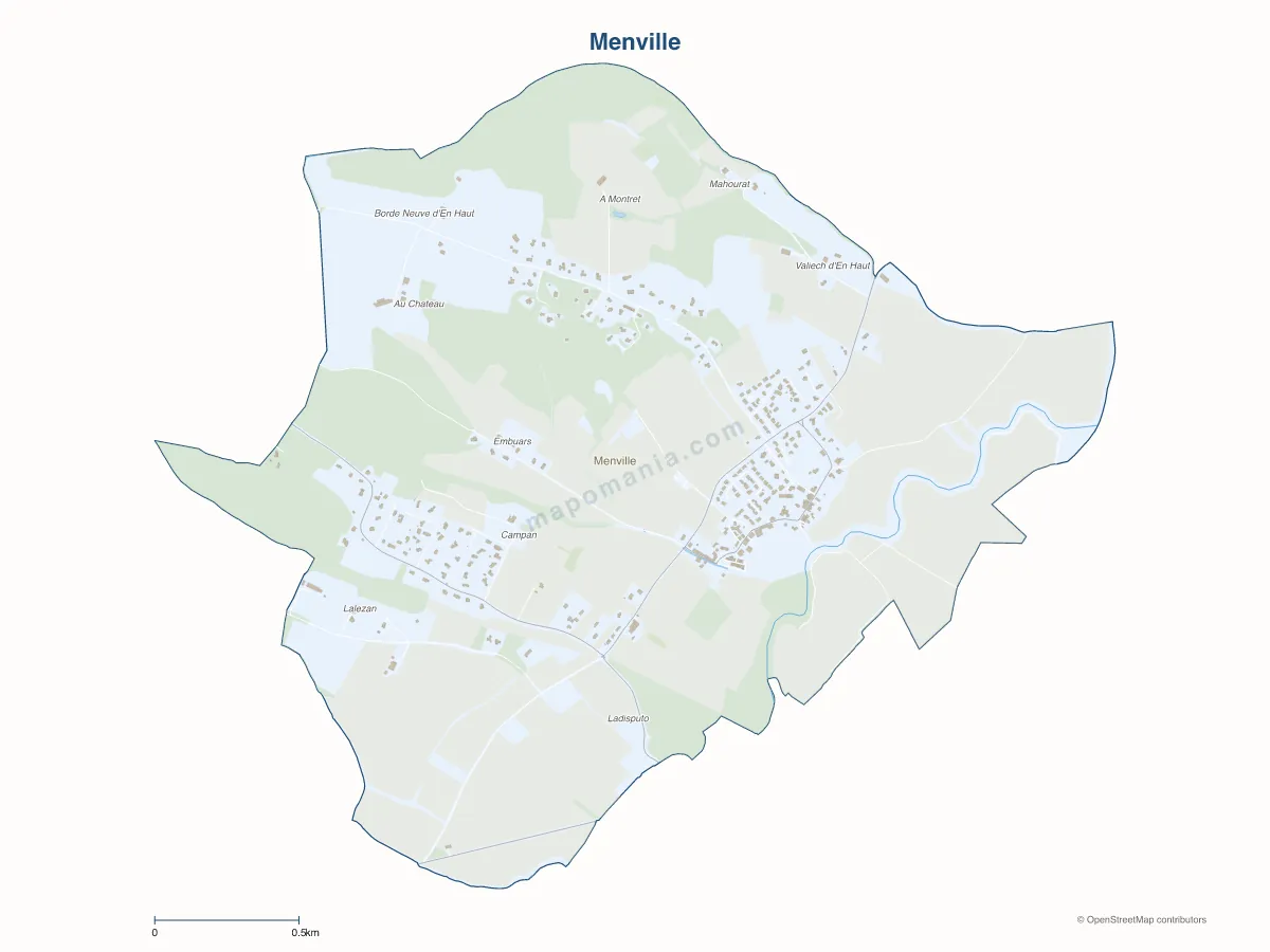 Carte de Menville à personnaliser