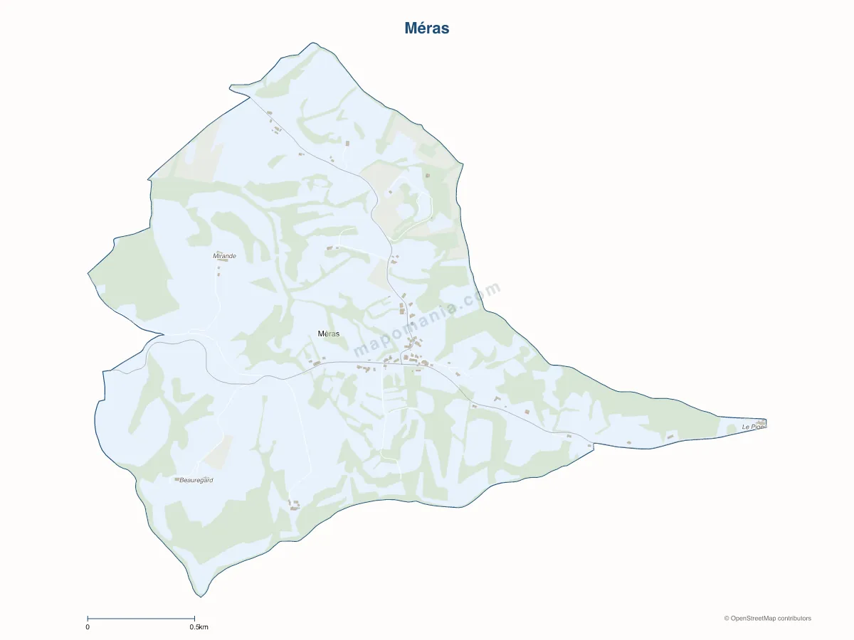 Carte de Méras à personnaliser