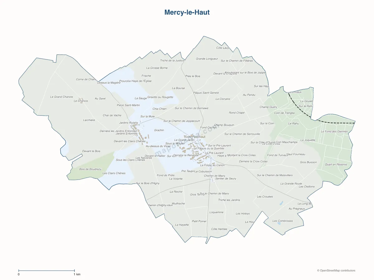 Carte de Mercy-le-Haut à personnaliser