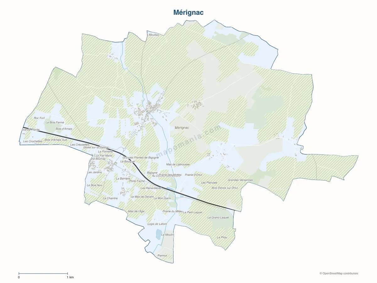 Carte de Mérignac à personnaliser