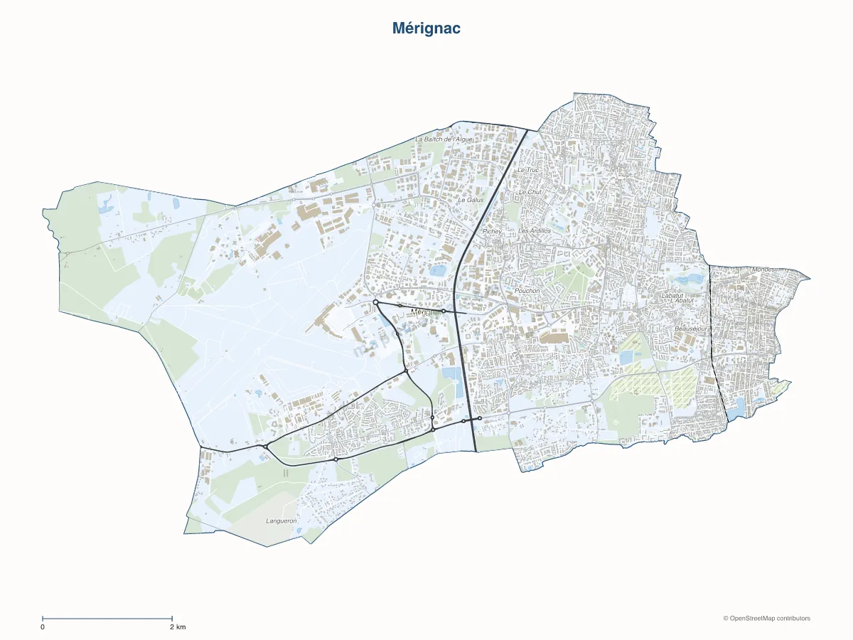 Carte de Mérignac à personnaliser
