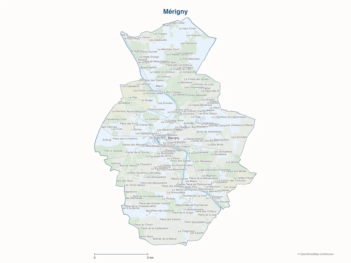 Carte de Mérigny à personnaliser