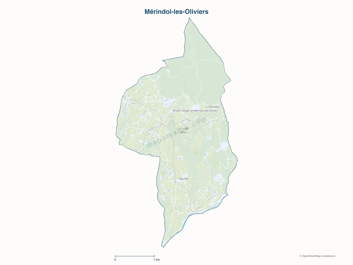 Carte de Mérindol-les-Oliviers à personnaliser