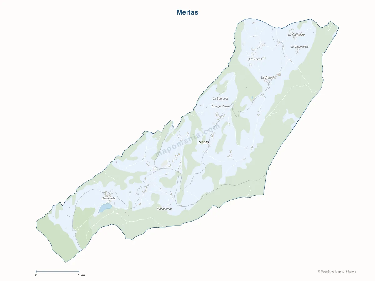 Carte de Merlas à personnaliser