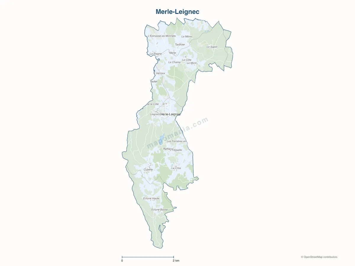 Carte de Merle-Leignec à personnaliser