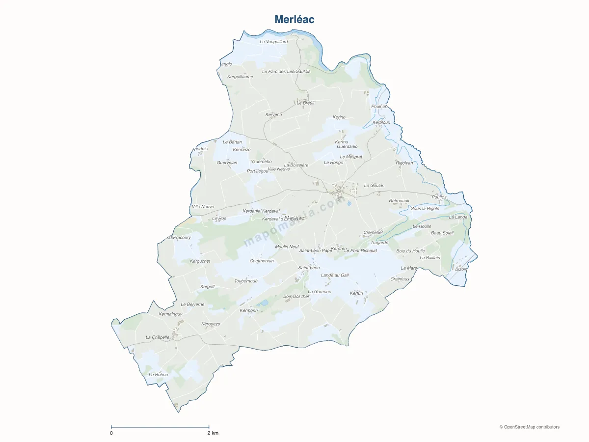 Carte de Merléac à personnaliser