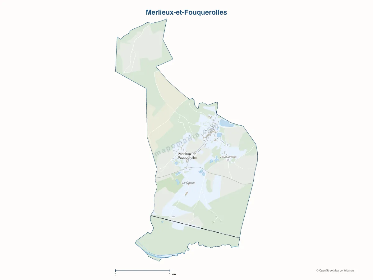 Carte de Merlieux-et-Fouquerolles à personnaliser