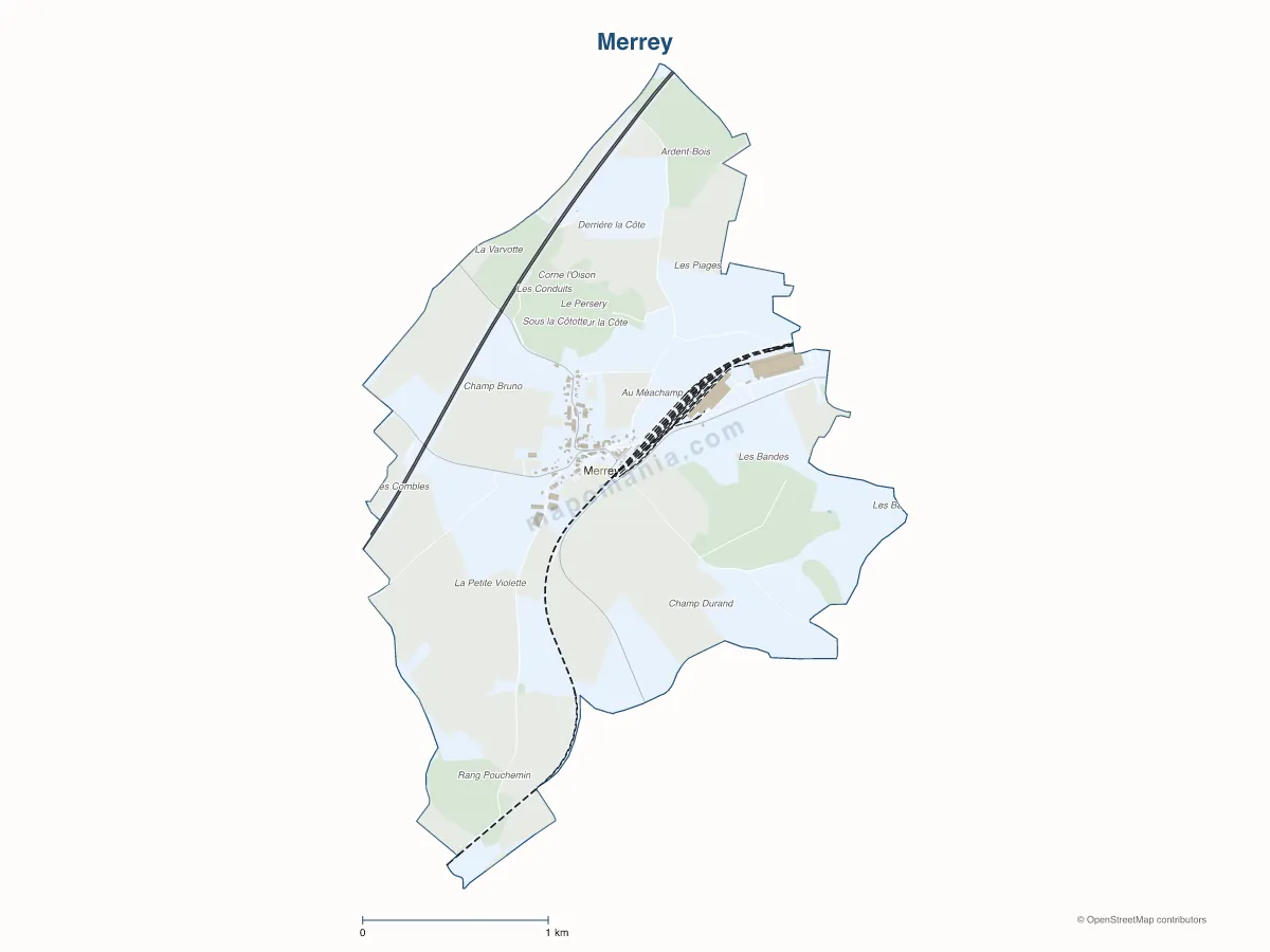 Carte de Merrey à personnaliser