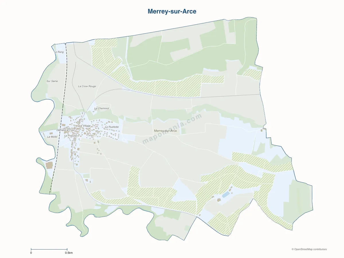 Carte de Merrey-sur-Arce à personnaliser