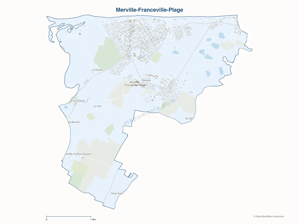Carte de Merville-Franceville-Plage à personnaliser