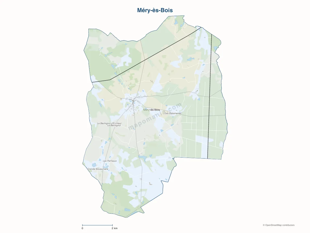 Carte de Méry-ès-Bois à personnaliser