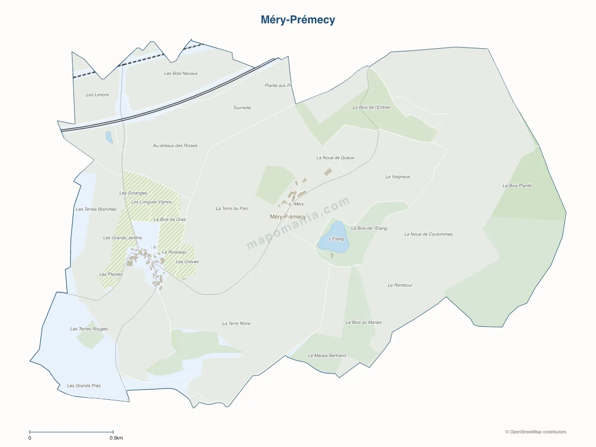 Carte de Méry-Prémecy à personnaliser