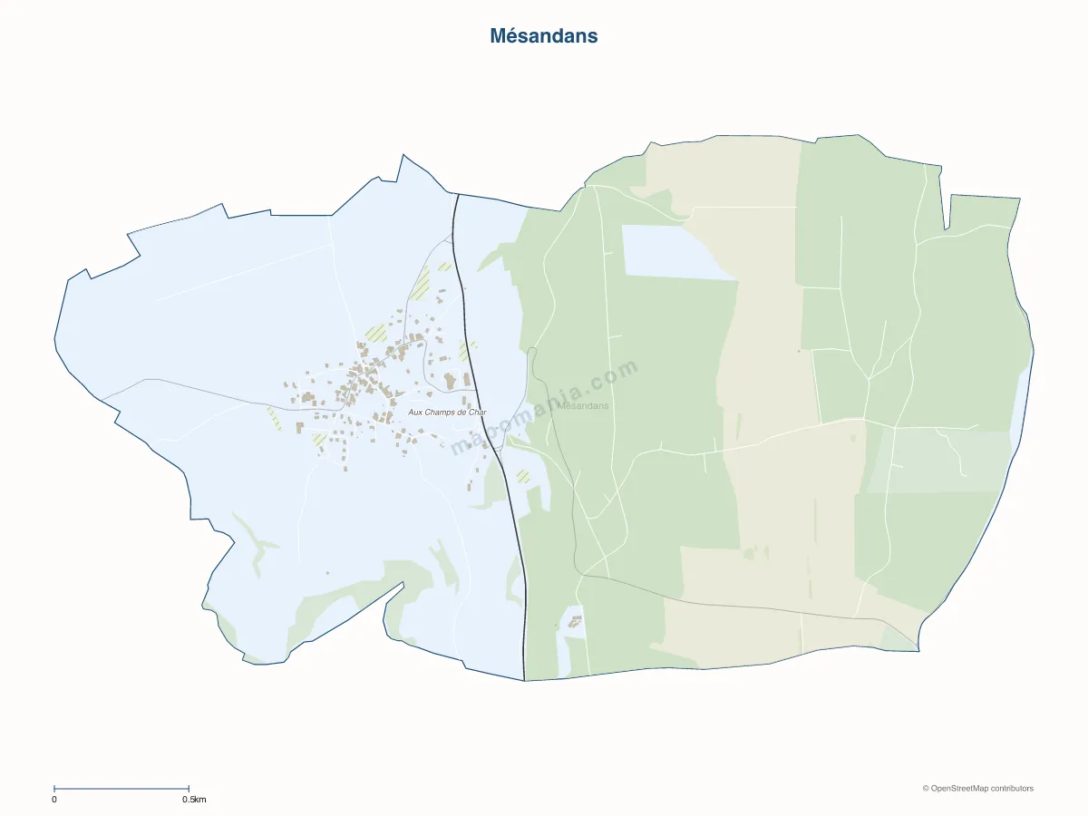 Carte de Mésandans à personnaliser