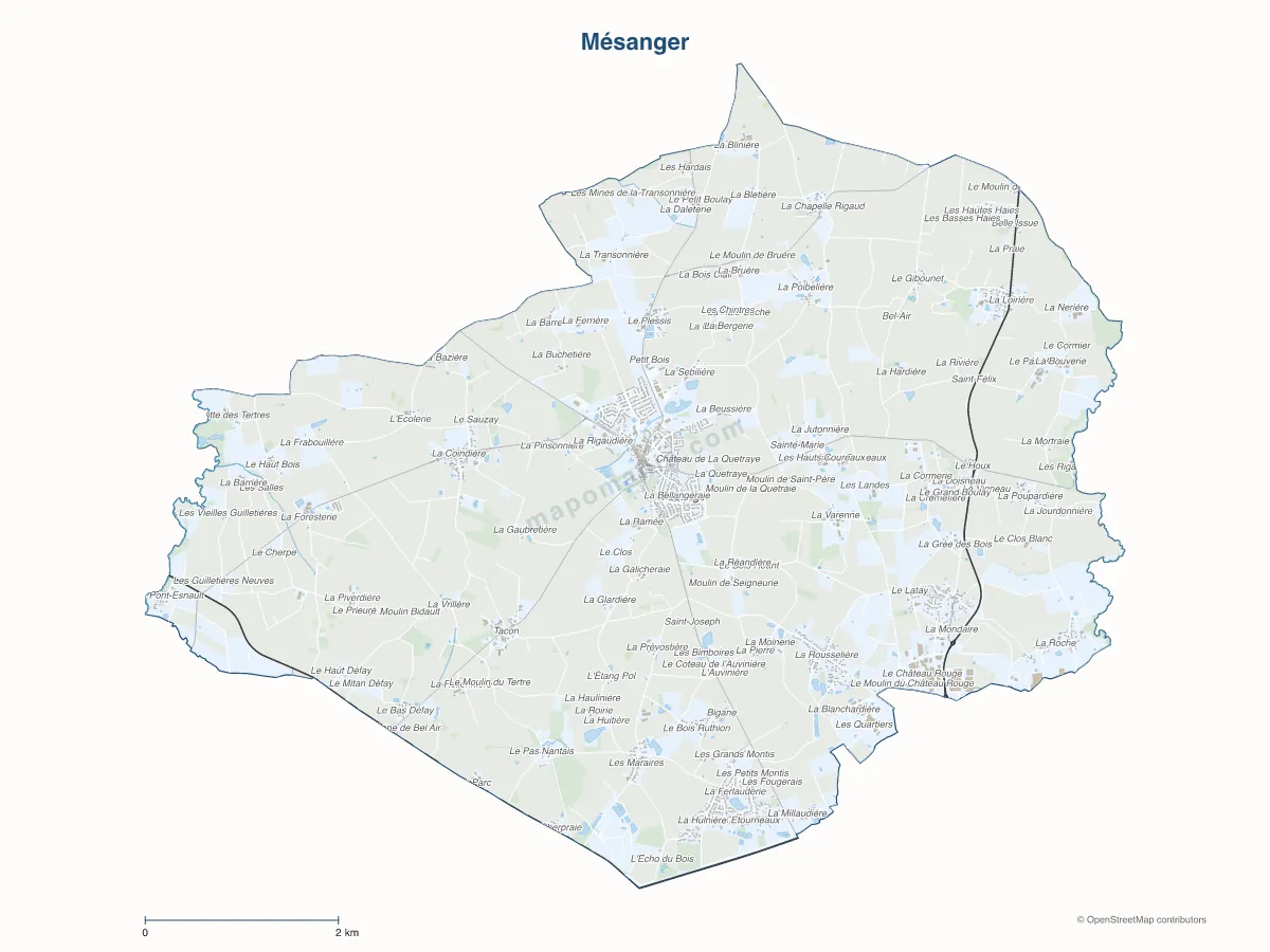 Carte de Mésanger à personnaliser