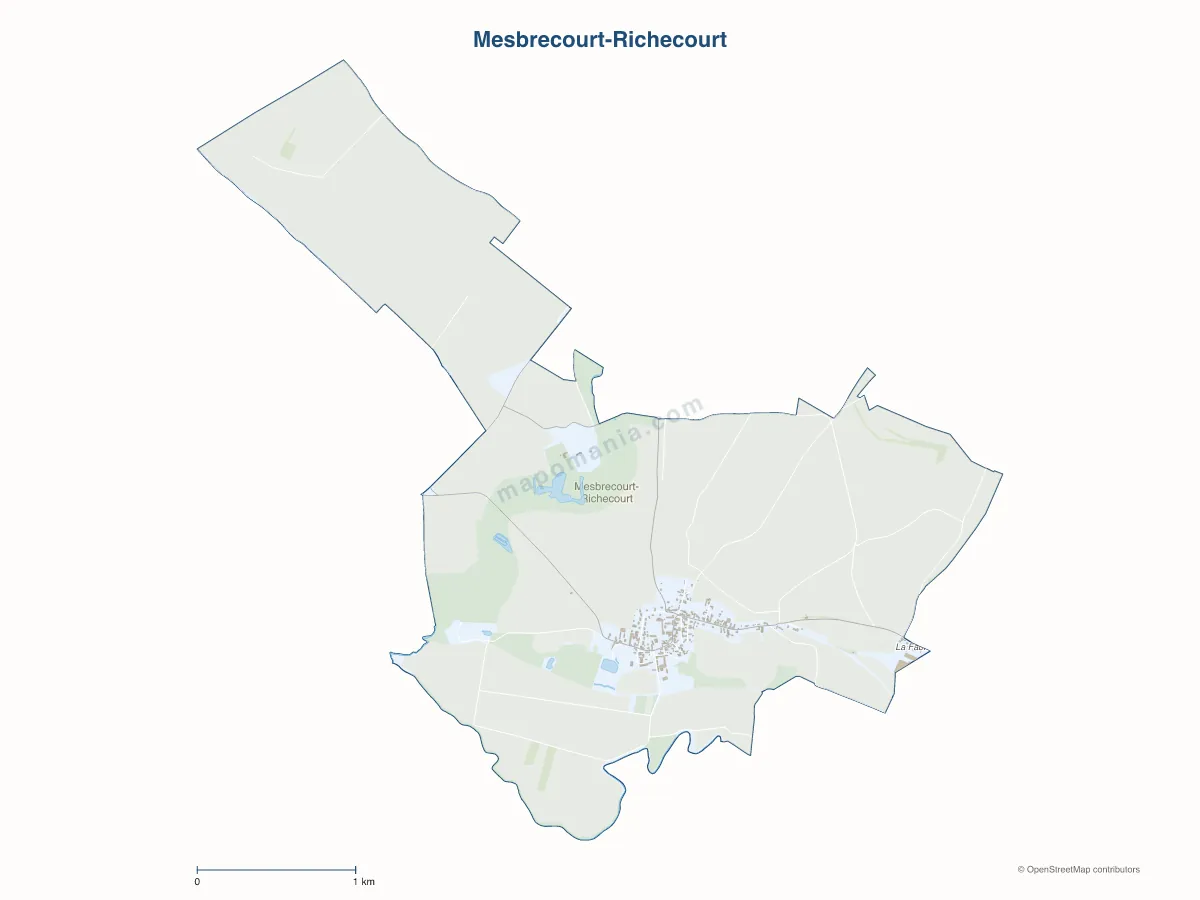 Carte de Mesbrecourt-Richecourt à personnaliser