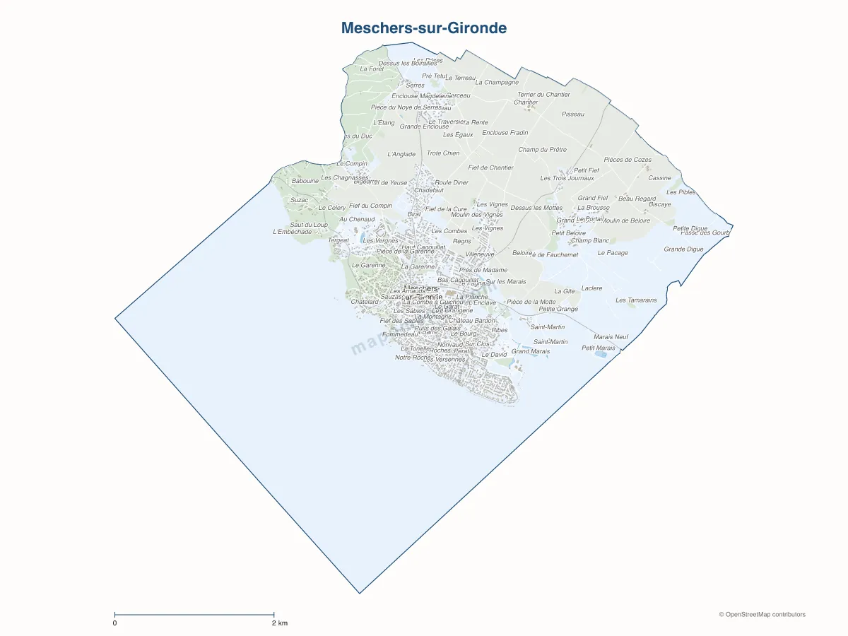 Carte de Meschers-sur-Gironde à personnaliser