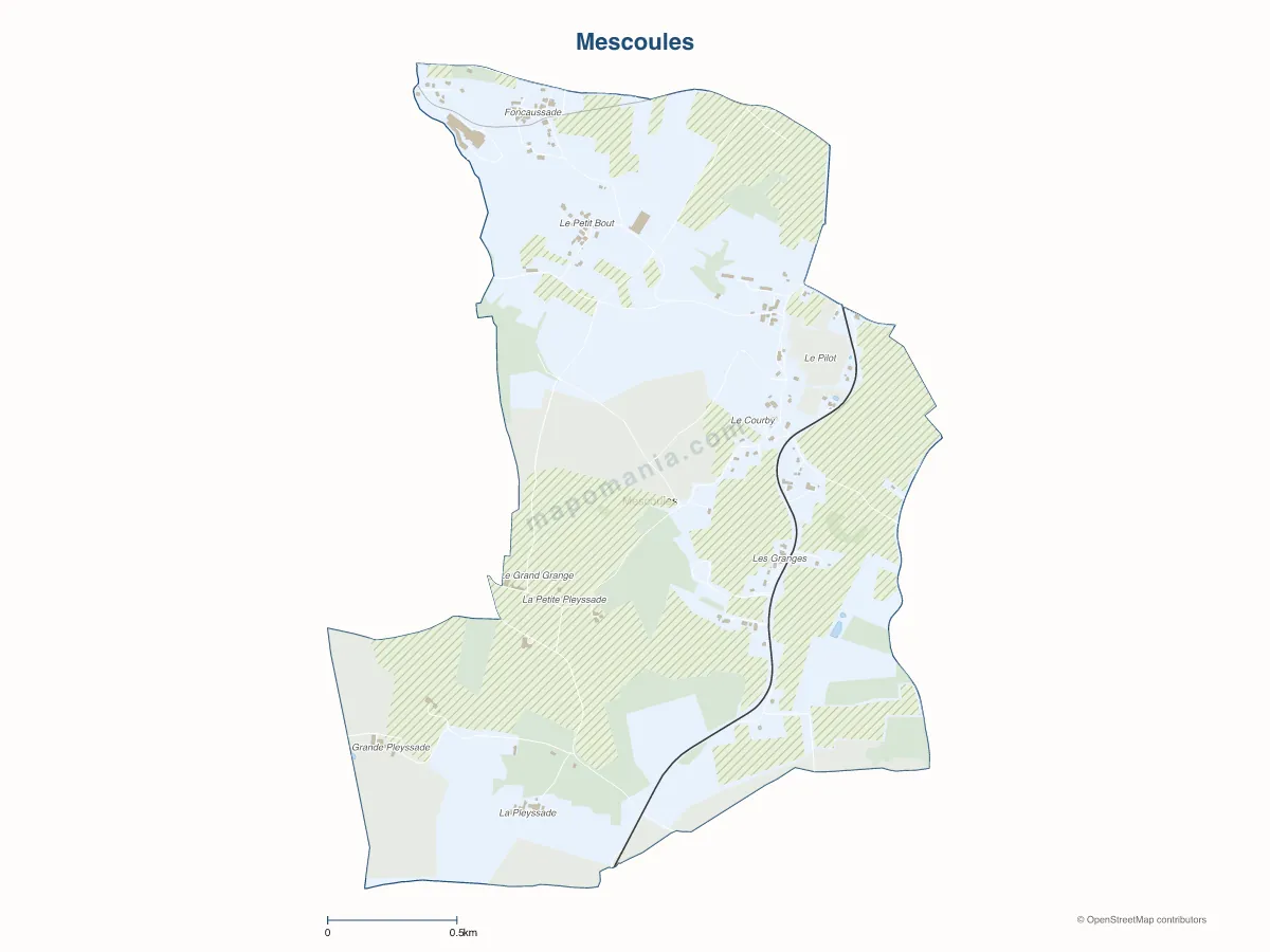 Carte de Mescoules à personnaliser