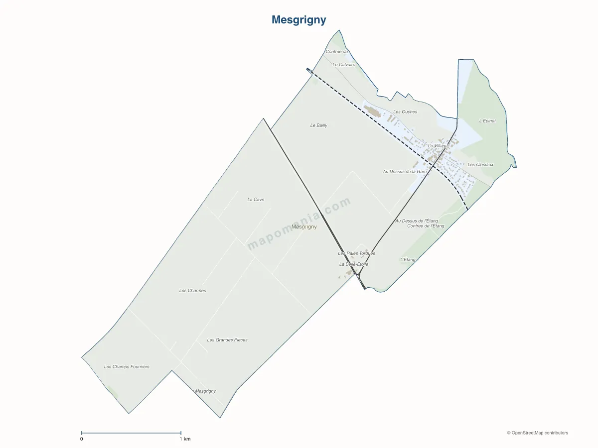 Carte de Mesgrigny à personnaliser
