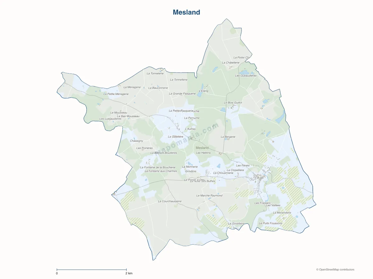 Carte de Mesland à personnaliser