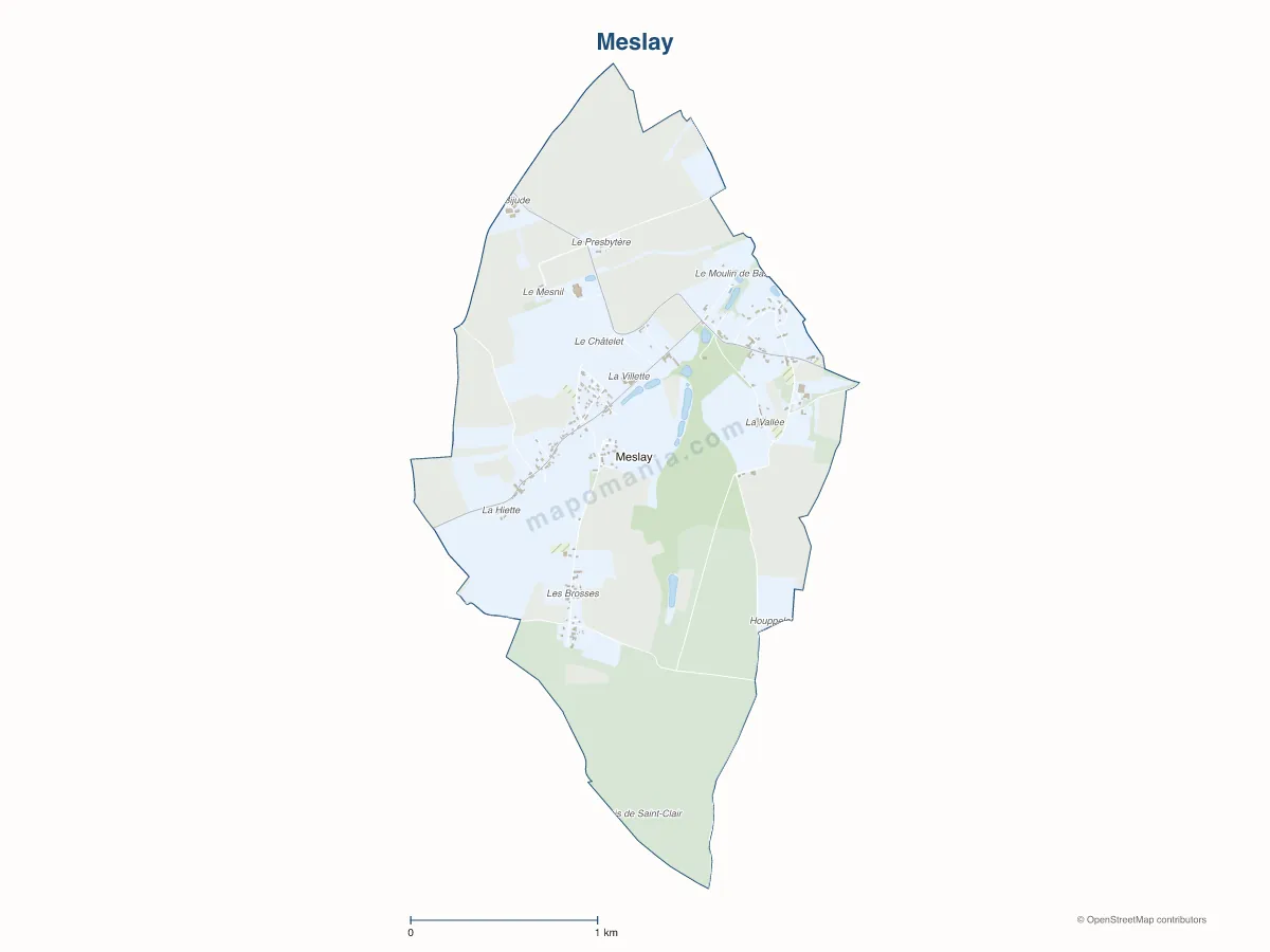 Carte de Meslay à personnaliser