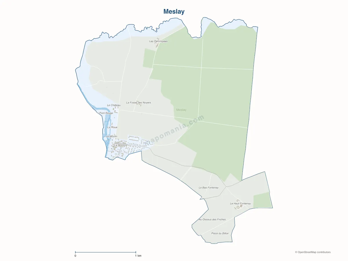 Carte de Meslay à personnaliser