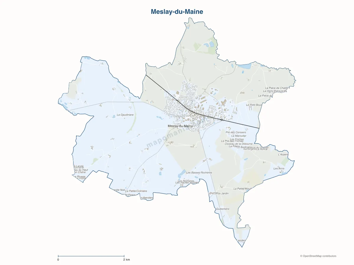 Carte de Meslay-du-Maine à personnaliser