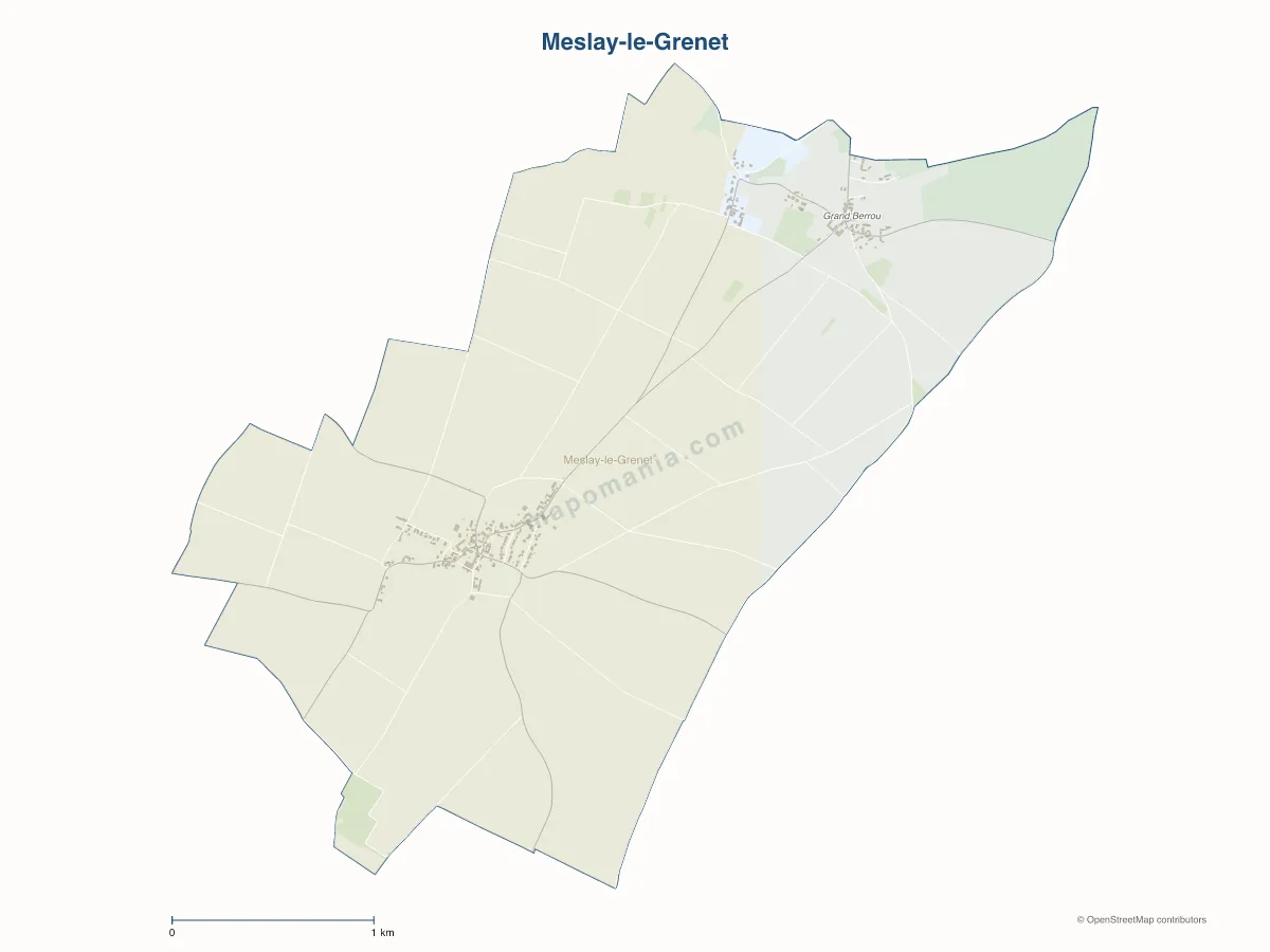 Carte de Meslay-le-Grenet à personnaliser