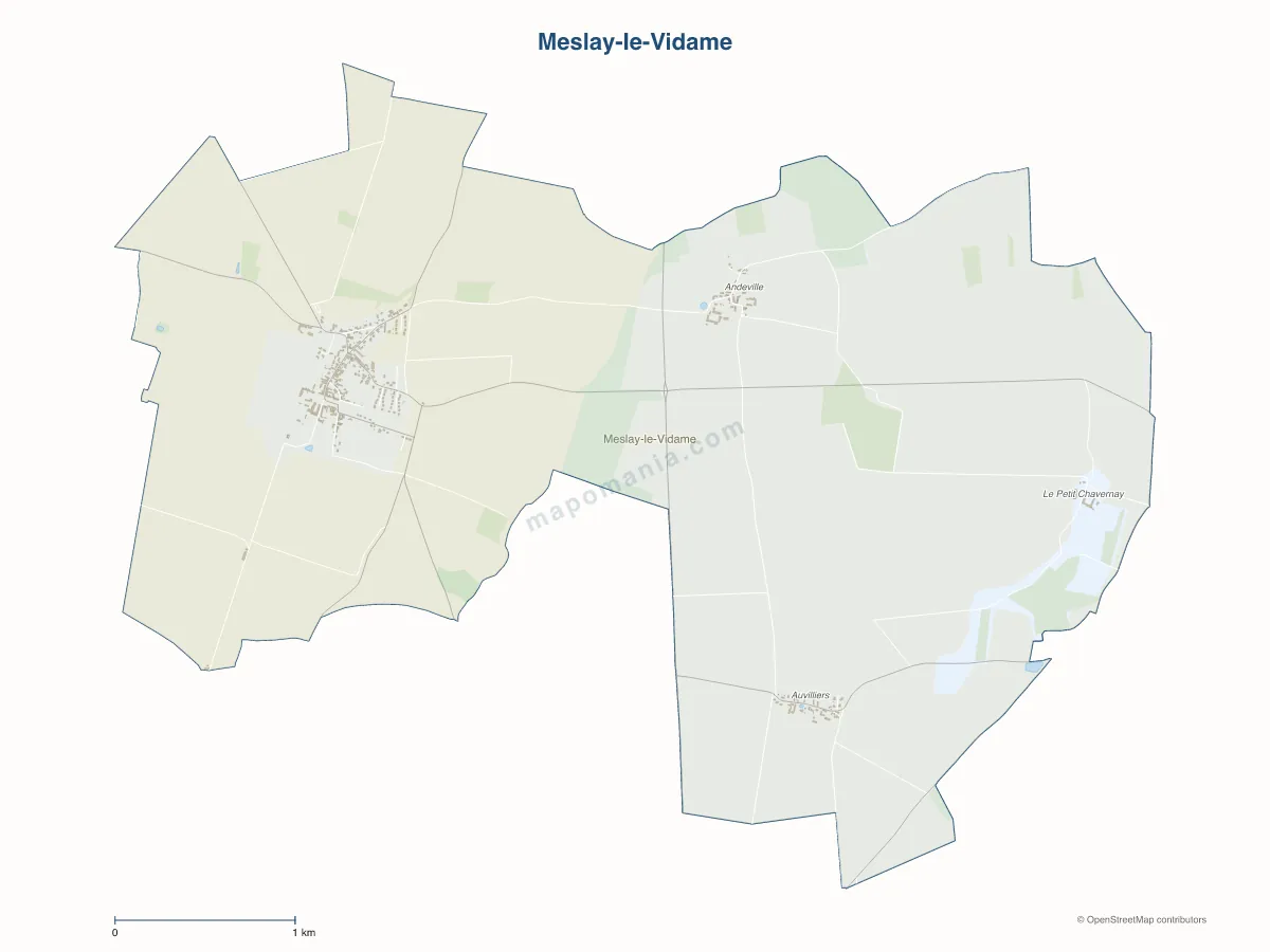 Carte de Meslay-le-Vidame à personnaliser