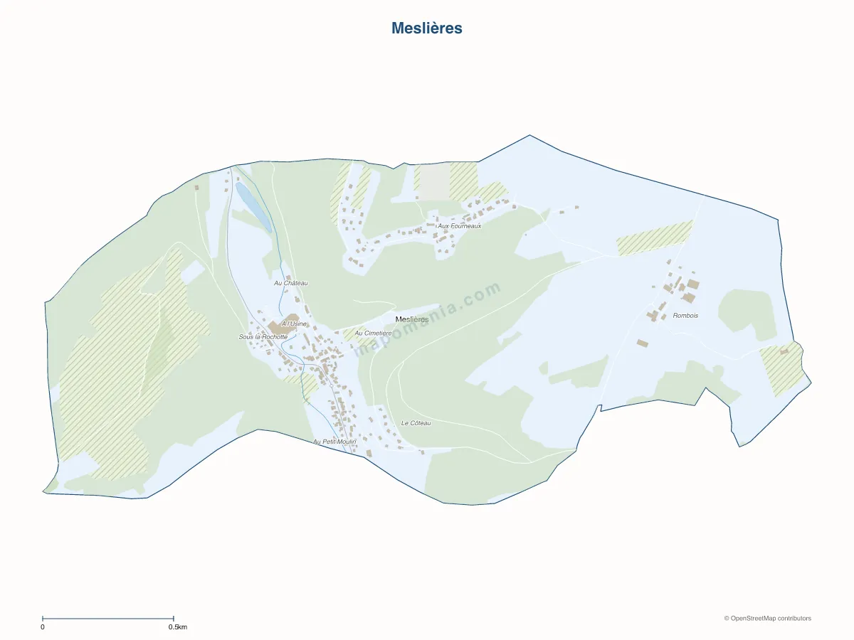 Carte de Meslières à personnaliser