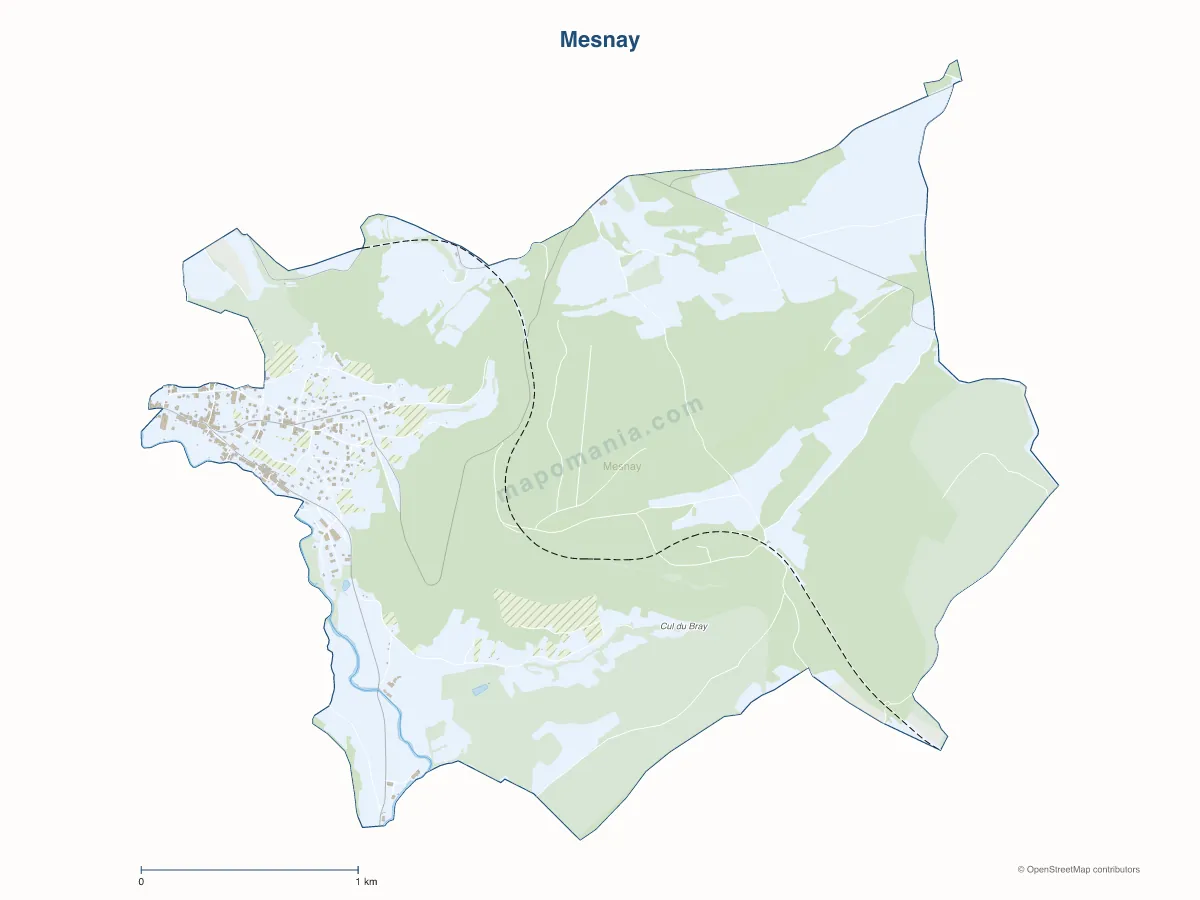 Carte de Mesnay à personnaliser