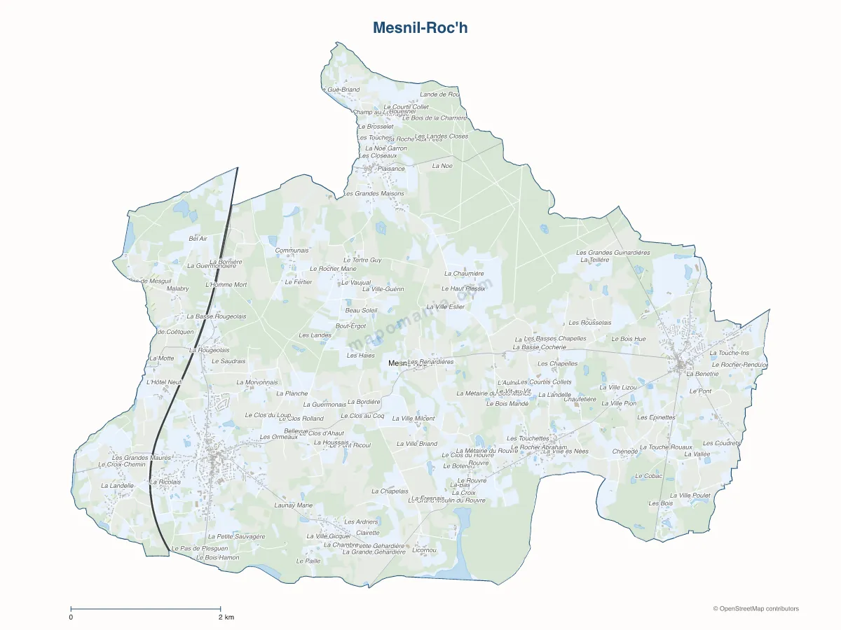 Carte de Mesnil-Roc'h à personnaliser