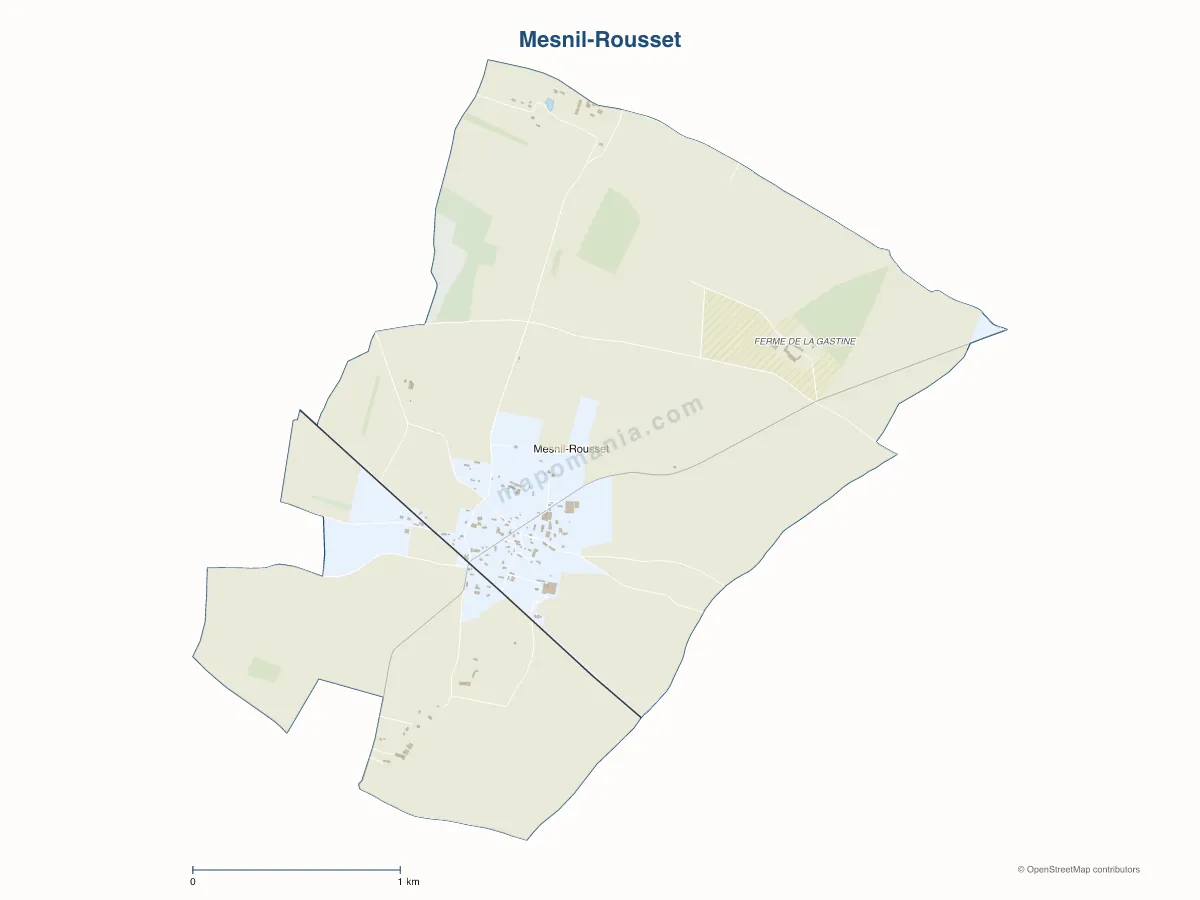 Carte de Mesnil-Rousset à personnaliser