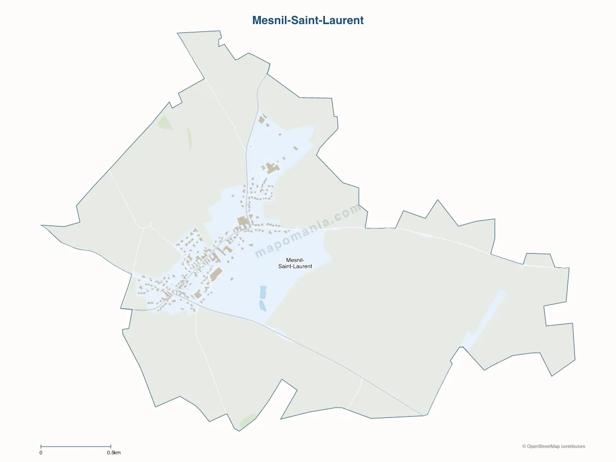 Carte de Mesnil-Saint-Laurent à personnaliser