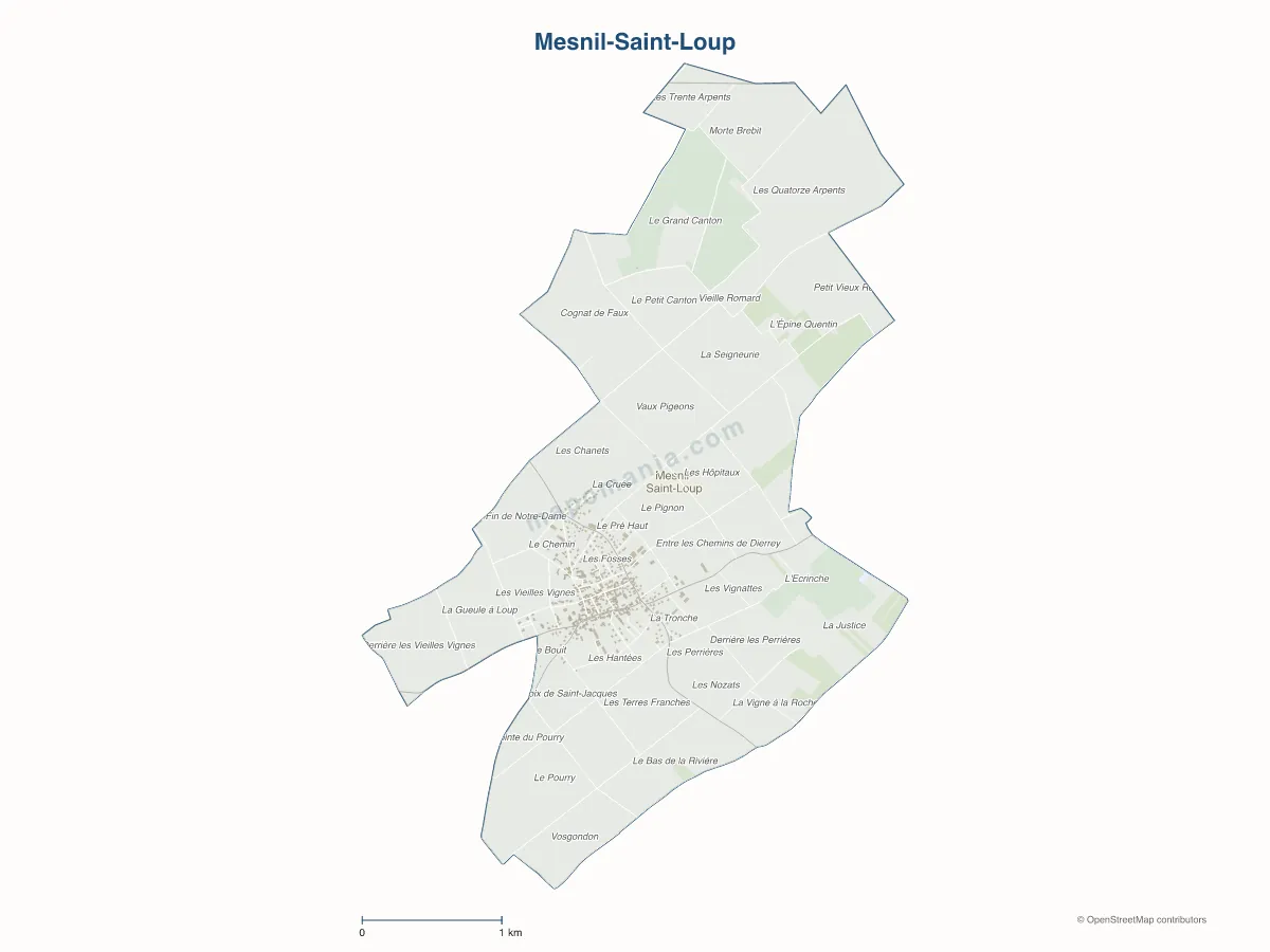 Carte de Mesnil-Saint-Loup à personnaliser
