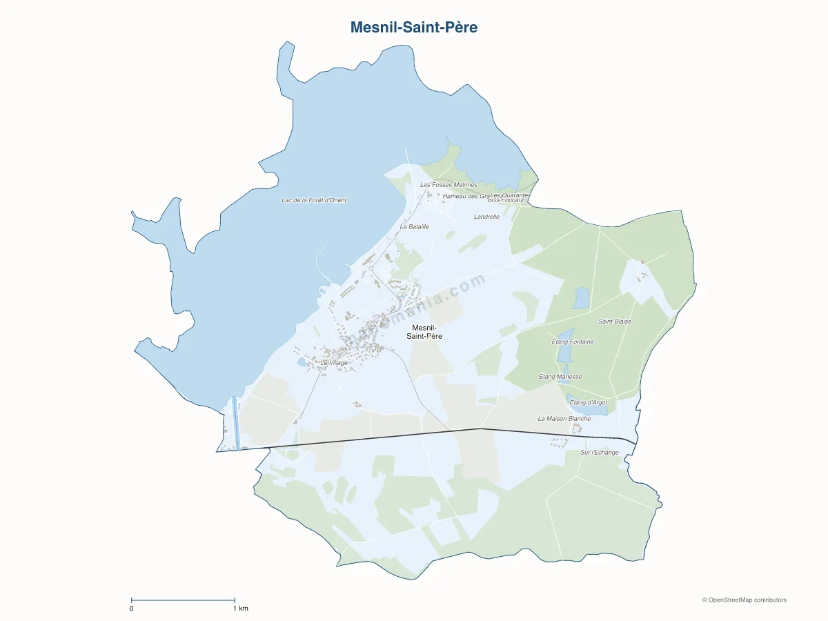 Carte de Mesnil-Saint-Père à personnaliser