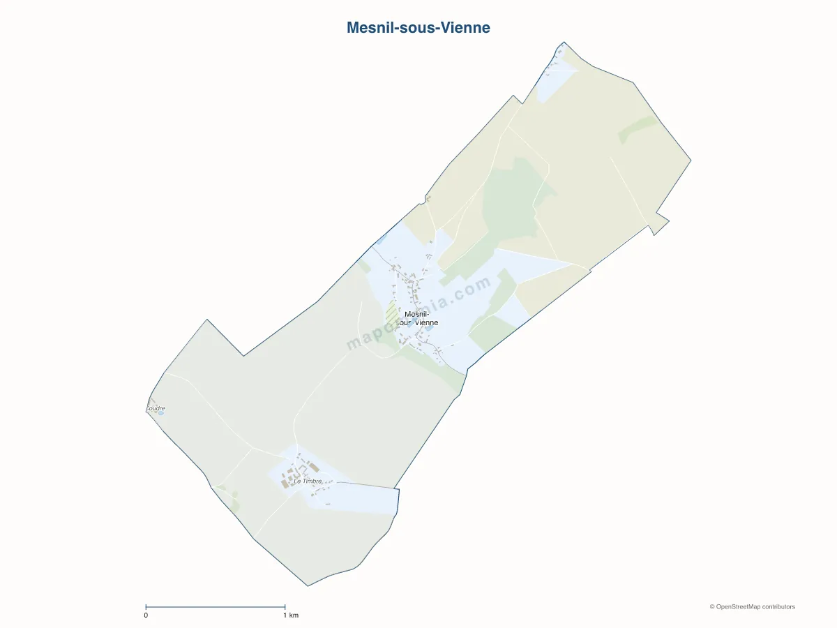 Carte de Mesnil-sous-Vienne à personnaliser
