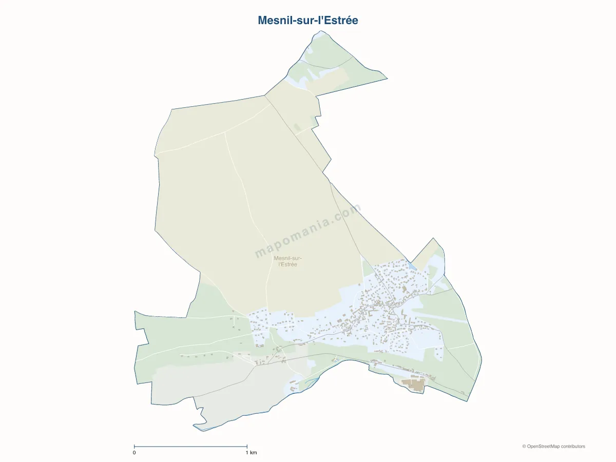 Carte de Mesnil-sur-l'Estrée à personnaliser