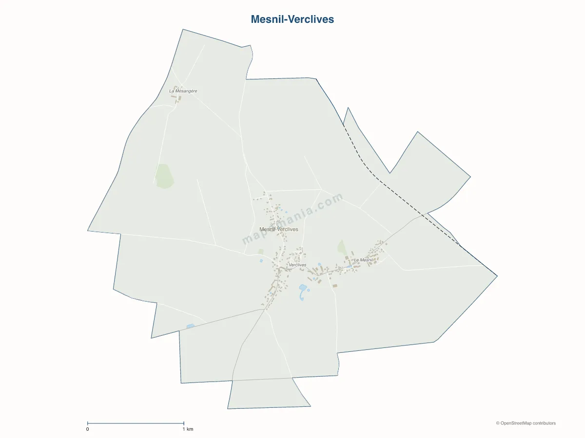 Carte de Mesnil-Verclives à personnaliser