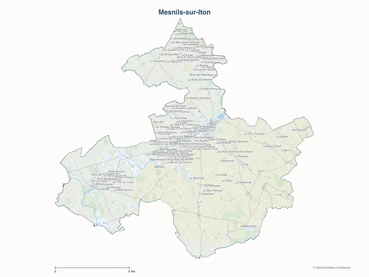 Carte de Mesnils-sur-Iton à personnaliser