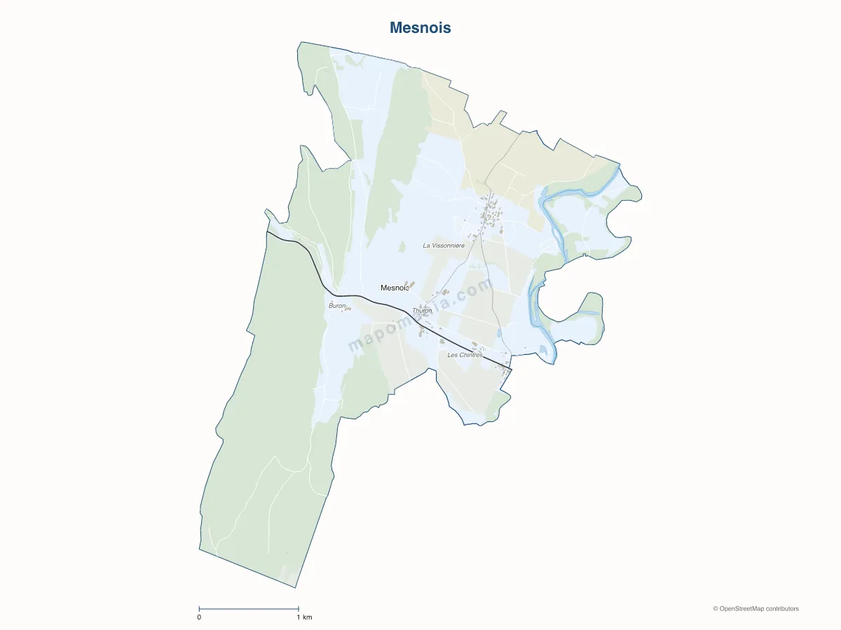 Carte de Mesnois à personnaliser