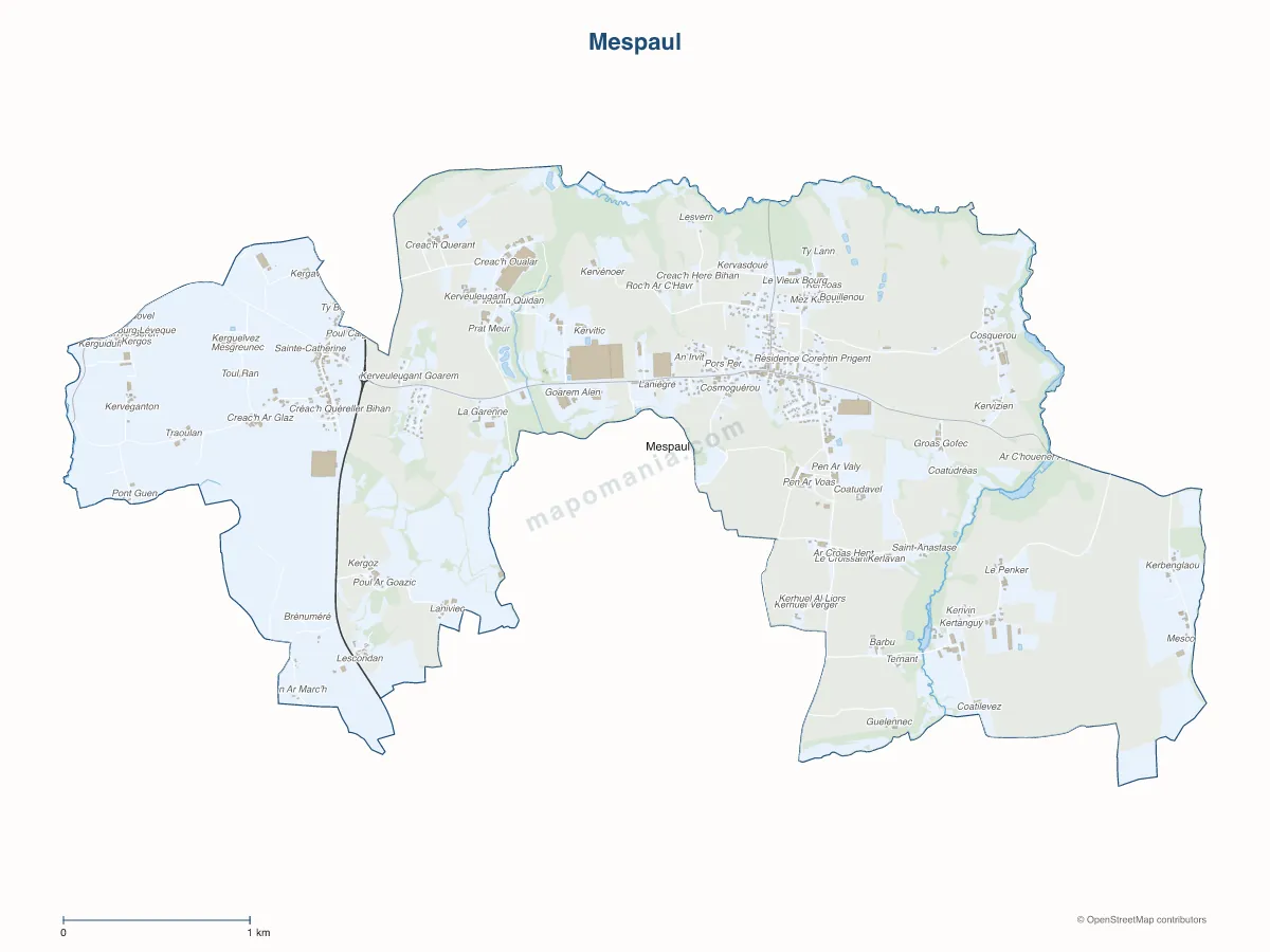 Carte de Mespaul à personnaliser