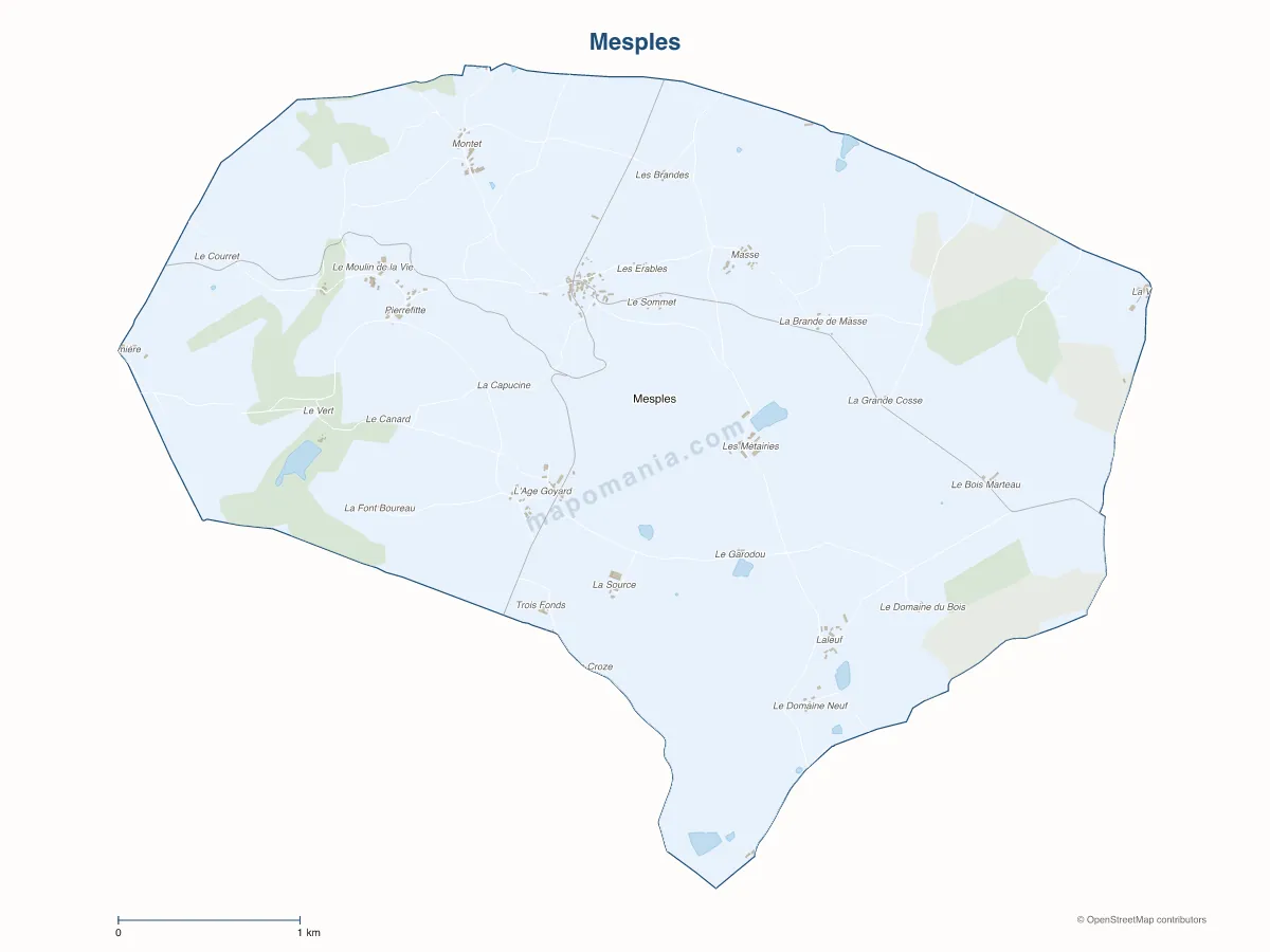 Carte de Mesples à personnaliser