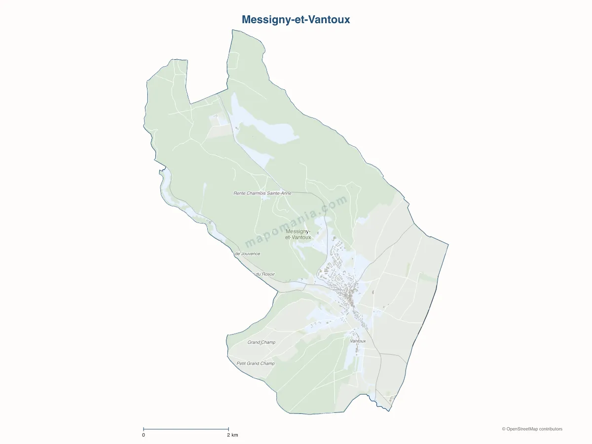 Carte de Messigny-et-Vantoux à personnaliser