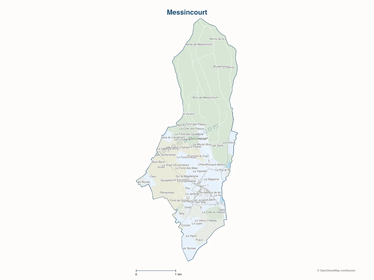 Carte de Messincourt à personnaliser